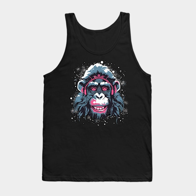 Snow Monkey Smiling Tank Top by JH Mart